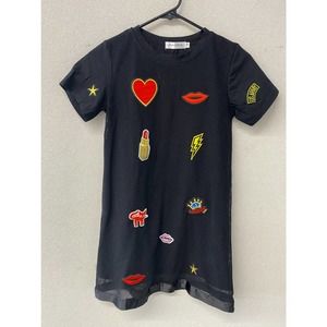 Aurora Baby Children's Black Dress Size 150 Patchwork with net overlay